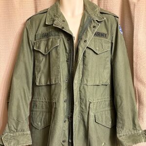 Vintage Military Field Coat M 65 Jacket Snap Zip Men's S Reg.